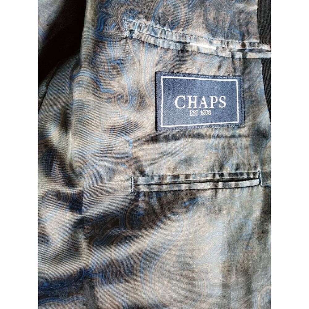 Chaps Men's navy blue corduroy Blazer in with deep blue paisley lining - Picture 5 of 11